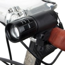 바이크샵 LED 줌라이트 전조등 + 원통형 거치대 세트, 블랙, 1세트