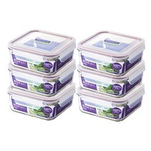 글라스락 퍼플 에디션 정사각 밀폐용기 850ml 6개, 1세트, 단품