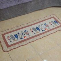 바이데코 순면 워싱 주방매트 겸 쇼파매트, 컬러피쉬 브라운