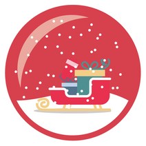 스티키데코 크리스마스 스티커 스노우볼 썰매 소, 스칼렛(693), 40개입