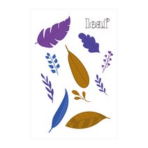 스티키데코 포인트 스티커 나뭇잎꾸러미, 팬시바이올렛브라운, 1세트