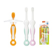 콤비 테테오 유아용 칫솔 1~3단계 세트, 혼합 색상, 1세트, 3개