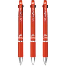 자바펜 제트3볼M 유성볼펜 0.38mm, 레드, 3개입