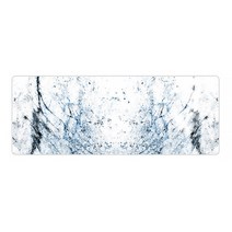 DM 알럽컴 마블 쉐입 장패드 90 x 40 cm, 화이트 + 블루, 1개