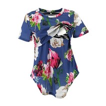 햇살 유럽풍 꽃무늬프린트 수유 반팔 RC11146