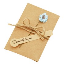 도나앤데코 에리카 크라프트 편지봉투S + 하늘 미니데이지 꽃데코 10p, 혼합 색상, 1세트