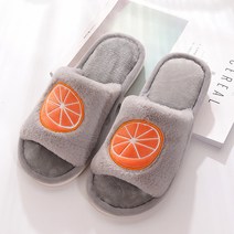 DM 알럽홈 과일자수 여성 거실화, 그레이, 1개