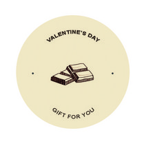 도나앤데코 빈티지 드로잉 발렌타인 데이 gift for you 초코 4cm원형 스티커, 혼합 색상, 60개입