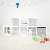 큐빅스 2 TM5-2 책장, 화이트 + vin2-22(GR)