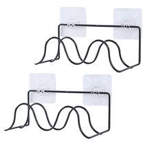 마미야 접착식 라운드형 슬리퍼걸이 블랙, 2개