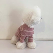 매그독 멜랑 스트라이프 반려동물 티셔츠, 핑크