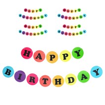 파티팡 동글이 가랜드 생일 레인보우 5p, 푸치샤, 오렌지, 라임, 그린, 블루, 퍼플