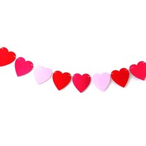 펠트 하트 가랜드 5p, 러블리