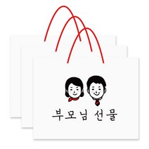 달퐁이네문방구 부모님 선물 쇼핑백 3p, 혼합 색상