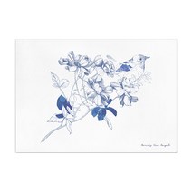 모리스벤암펠 멜로우스페이스 Green PVC 코팅 사각 테이블 식탁 매트 CM-BF, 블루버드1, 44.5 x 31 cm