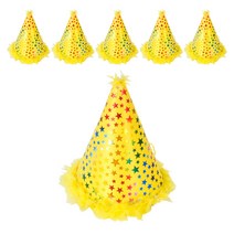 파티쇼 파티스타 고깔모자 대, 옐로우, 6개입