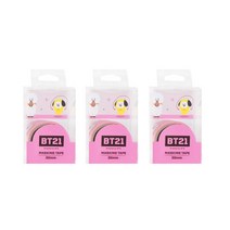 라인프렌즈 BT21 마스킹테이프 30mm, 핑크, 3개