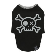 퍼피엔젤 DO NO TOUCH 파이럿 긴소매 레이어드 강아지 티셔츠, 999 BK