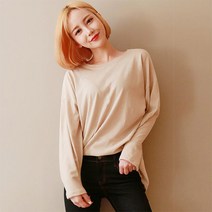 오키진 여성용 베이직 긴팔 티셔츠