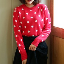 핑예 여성용 물방울패턴 니트
