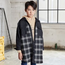 제이알주니어 아동용 체크배색 셔츠