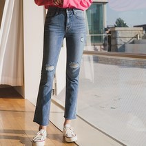 엔비룩 여성용 세상편한구제청바지