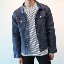 제제 남성용 심플 생지 데님자켓