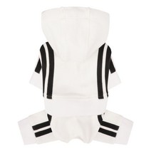 퍼피엔젤 베이직테이프 강아지 후드집업 트랙수트 OR370, 1 White