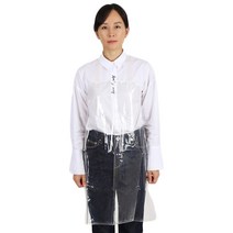 팀쿡 우레탄 목끈형 투명 방수앞치마 M, 화이트, 3개