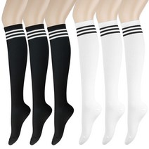 코지라벨 여성용 라인 포인트 삼선 니삭스 2종 x 3족 세트