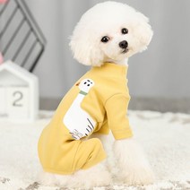 아이앤엘 강아지 라운드 입체 캐릭터 티셔츠 올인원, 노랑