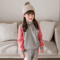 유라비 아동용 피즈 블럭 기모 맨투맨