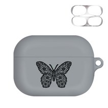 애플포인트 에어팟 프로 철가루 방지 메탈 스티커 + 먼지마개, 스티커(블랙)+먼지마개(블랙)