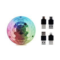 리빙블리 LED 가정용 싸이키 미니 미러볼 + 젠더 3종 세트, 혼합색상, 1세트