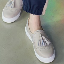 여성용 메이든 가죽 테슬슬립온