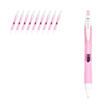제트스트림 컬러 바디 유성 볼펜 0.5mm, 잉크(블랙), 바디(라이트핑크), 10개