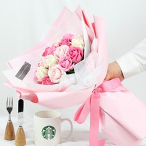 조화 S4 안젤 20송이 비누꽃부케, 핑크