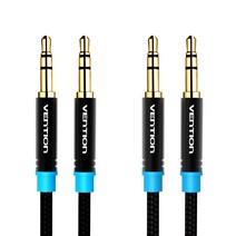 벤션 무산소 3.5mm 스테레오 고급형 AUX 케이블 0.5m 2p, 혼합색상