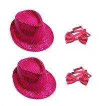 파티쇼 반짝이 신사모자 2p + 나비 넥타이 소 2p, 푸치샤, 1세트