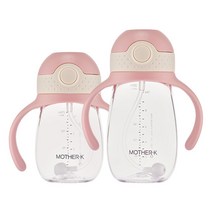 마더케이 허그 추 트라이탄 빨대컵 210ml + 300ml, 핑크, 1세트