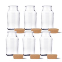 미르코리아 원형 코르크 유리병 FW342, 250ml, 6개