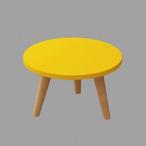 유앤미 원목 다용도 좌식 원형 테이블 ZZ011 M 50 x 33 cm, 옐로우