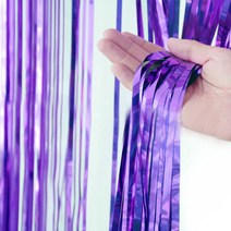 마켓감성 생일파티 데코 수술커텐 6p, 퍼플