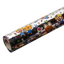 뽀로로 선물 비닐 롤 포장지 대 53cm x 18m, 실버, 1개