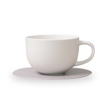 보울보울 볼볼홈파티 시리얼 라떼머그 450ml + 소서, 밀크화이트(머그), 애쉬그레이(소서), 1세트