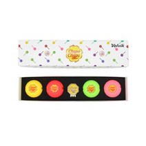 볼빅 츄파춥스 컬러 골프공 4p + 볼마커 + 박스 화이트, 1세트, 혼합색상