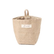 앤티스 내츄럴무드 벽걸이 수납 바구니, 베이지스트라이프