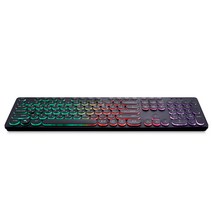 엑토 레트로 레인보우 LED 유선 키보드, KBD-56, 블랙, 일반형