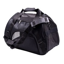 블럭마트 강아지 접이식 캐리어 크로스백, 블랙