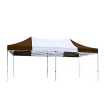 홍캐노피 기본형 스틸 접이식 행사용 캐노피 천막 32mm x 2m x 2m, 백색 + 브라운, 1개